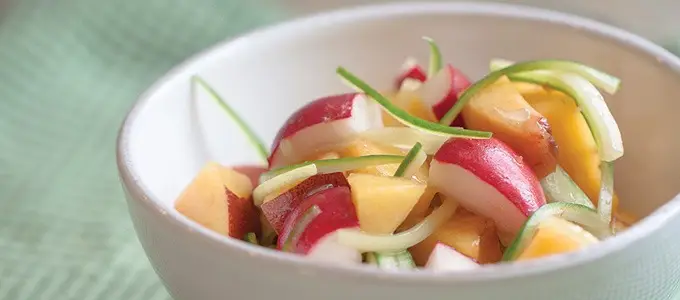 Radish-Cucumber-Peach-Salad